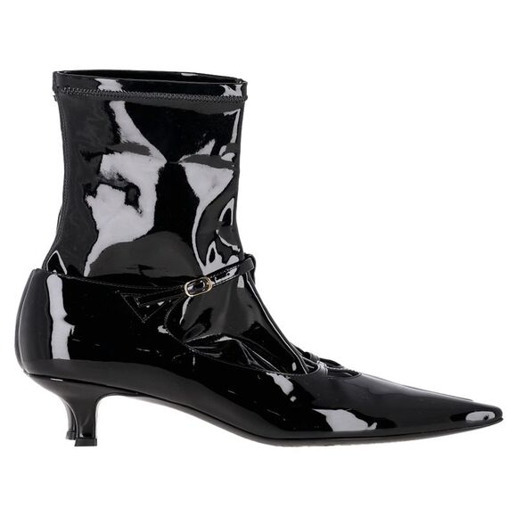 The Row Cyd Ankle Boots in Black Patent Leather - Picture 1 of 6